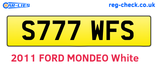 S777WFS are the vehicle registration plates.