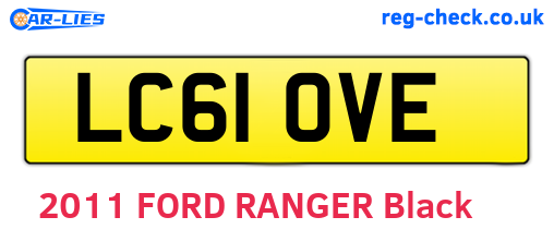 LC61OVE are the vehicle registration plates.