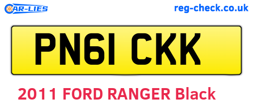 PN61CKK are the vehicle registration plates.