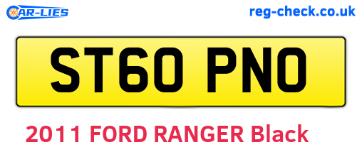 ST60PNO are the vehicle registration plates.
