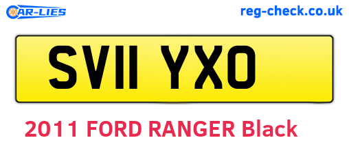 SV11YXO are the vehicle registration plates.