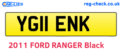 YG11ENK are the vehicle registration plates.