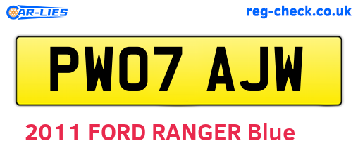 PW07AJW are the vehicle registration plates.