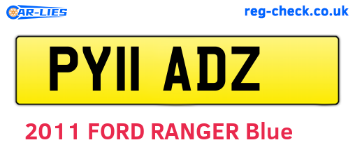 PY11ADZ are the vehicle registration plates.