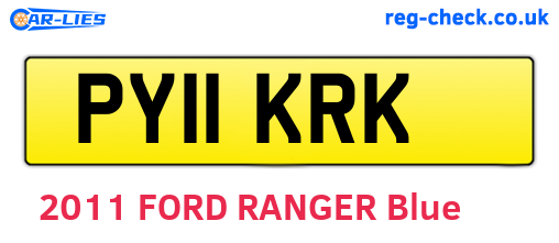 PY11KRK are the vehicle registration plates.