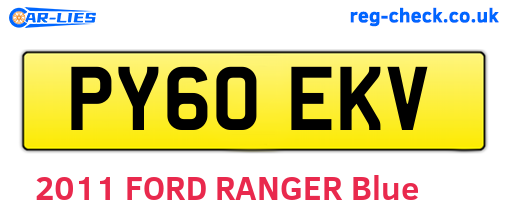 PY60EKV are the vehicle registration plates.