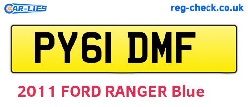 PY61DMF are the vehicle registration plates.