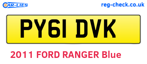 PY61DVK are the vehicle registration plates.