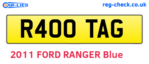 R400TAG are the vehicle registration plates.