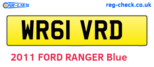 WR61VRD are the vehicle registration plates.