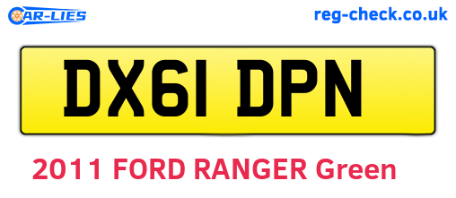 DX61DPN are the vehicle registration plates.