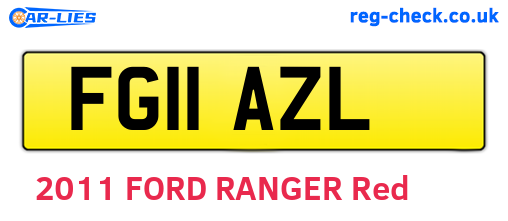 FG11AZL are the vehicle registration plates.