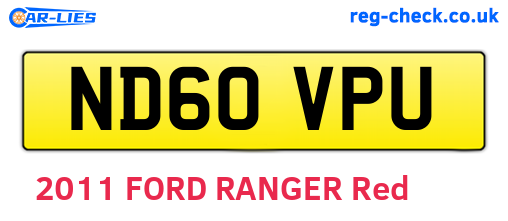 ND60VPU are the vehicle registration plates.