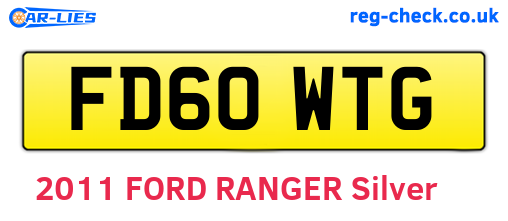 FD60WTG are the vehicle registration plates.