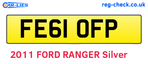 FE61OFP are the vehicle registration plates.