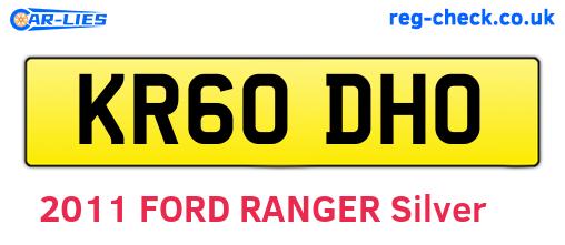 KR60DHO are the vehicle registration plates.