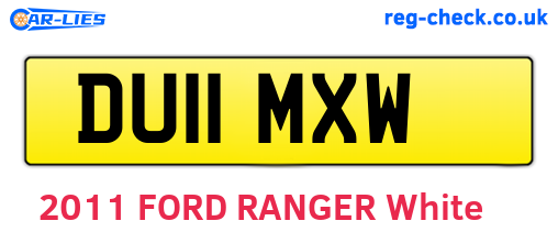DU11MXW are the vehicle registration plates.