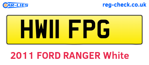 HW11FPG are the vehicle registration plates.