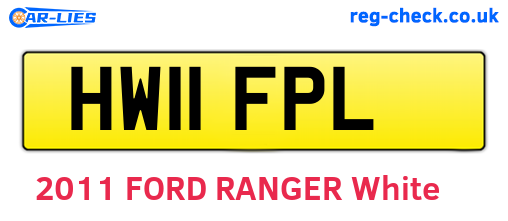 HW11FPL are the vehicle registration plates.