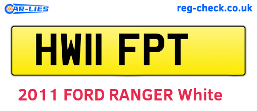 HW11FPT are the vehicle registration plates.