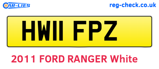HW11FPZ are the vehicle registration plates.