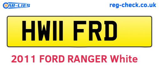 HW11FRD are the vehicle registration plates.