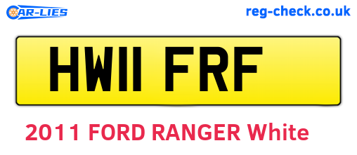 HW11FRF are the vehicle registration plates.