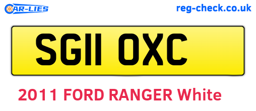 SG11OXC are the vehicle registration plates.