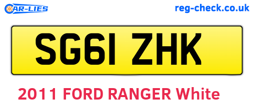 SG61ZHK are the vehicle registration plates.