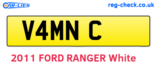 V4MNC are the vehicle registration plates.