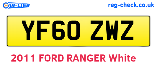 YF60ZWZ are the vehicle registration plates.