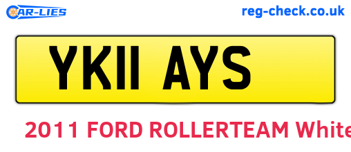 YK11AYS are the vehicle registration plates.