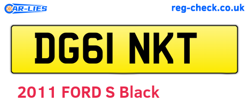 DG61NKT are the vehicle registration plates.