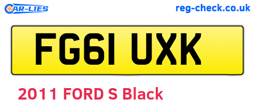 FG61UXK are the vehicle registration plates.