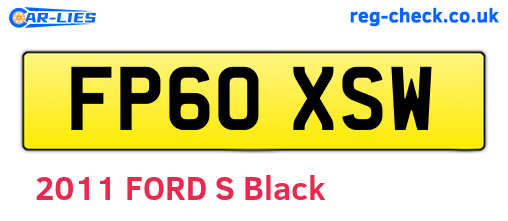 FP60XSW are the vehicle registration plates.