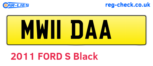 MW11DAA are the vehicle registration plates.