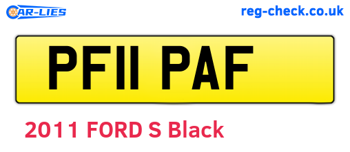 PF11PAF are the vehicle registration plates.