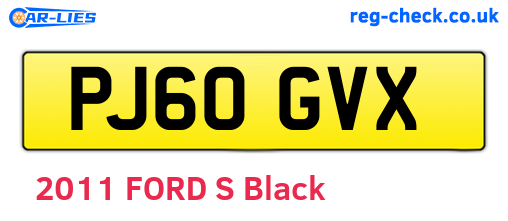 PJ60GVX are the vehicle registration plates.