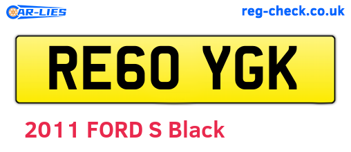 RE60YGK are the vehicle registration plates.