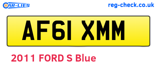AF61XMM are the vehicle registration plates.