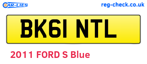BK61NTL are the vehicle registration plates.