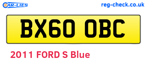 BX60OBC are the vehicle registration plates.