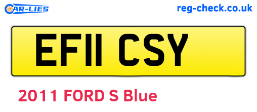 EF11CSY are the vehicle registration plates.
