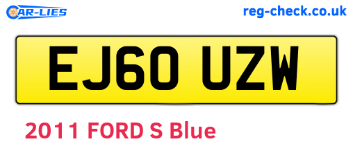EJ60UZW are the vehicle registration plates.