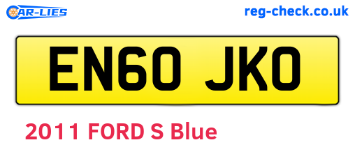 EN60JKO are the vehicle registration plates.