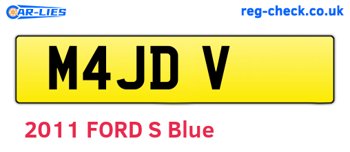 M4JDV are the vehicle registration plates.