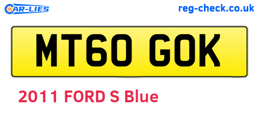 MT60GOK are the vehicle registration plates.