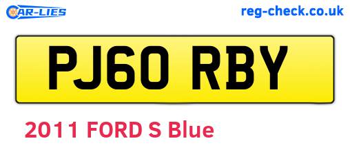 PJ60RBY are the vehicle registration plates.