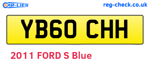 YB60CHH are the vehicle registration plates.