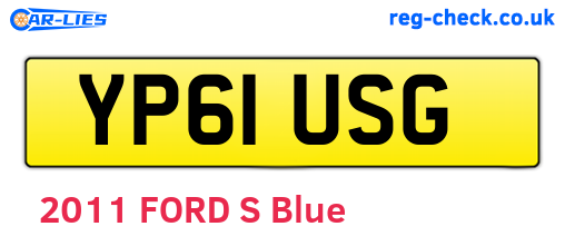 YP61USG are the vehicle registration plates.